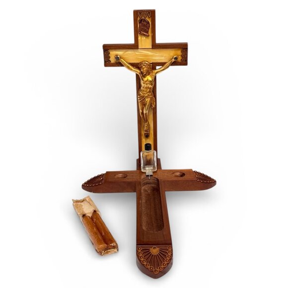 Vintage Other - Vintage Last Rights Crucifix Sacrament Set From the 1940's